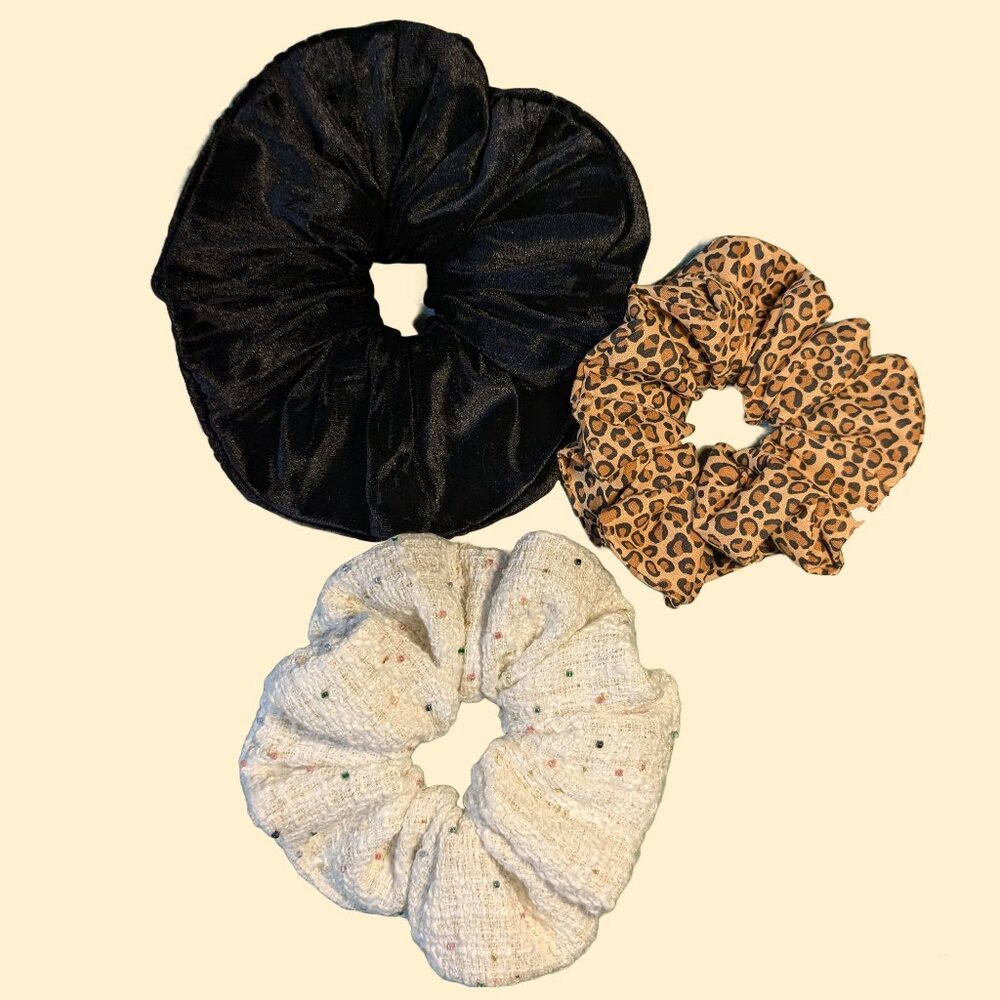 Three Scrunchies Various Sizes